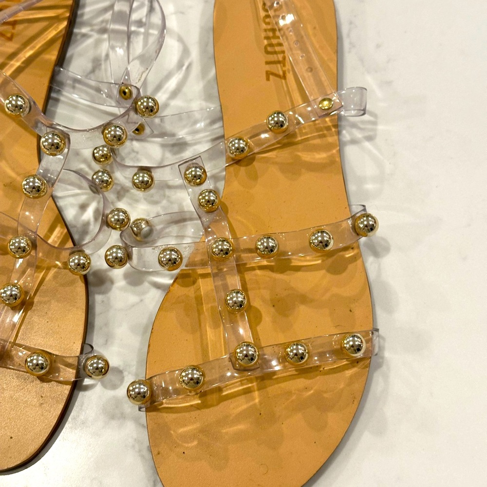 Schutz clear sandals size 9